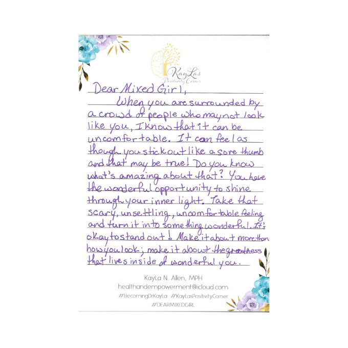 Dear Mixed Girl Letter by Dr. KayLa N. Allen