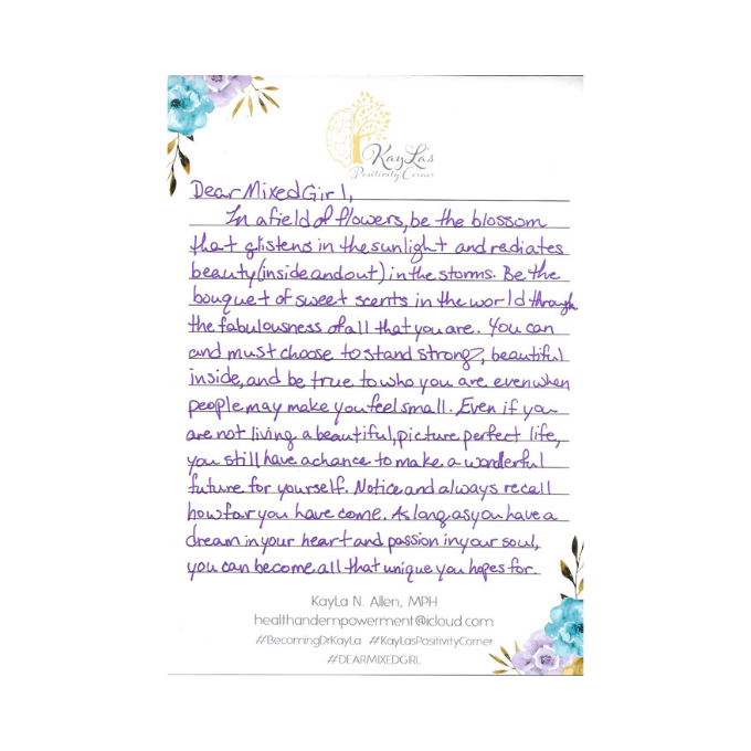 Dear Mixed Girl Letter by Dr. KayLa N. Allen