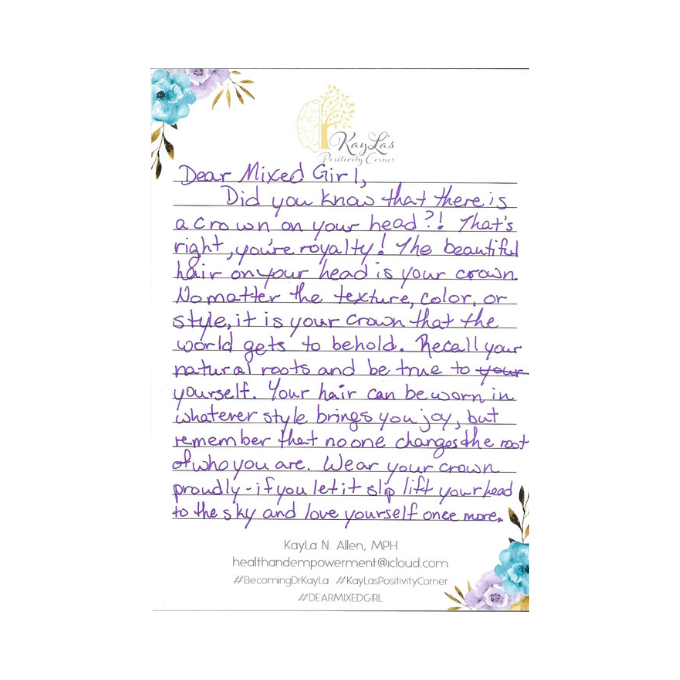 Dear Mixed Girl Letter by Dr. KayLa N. Allen
