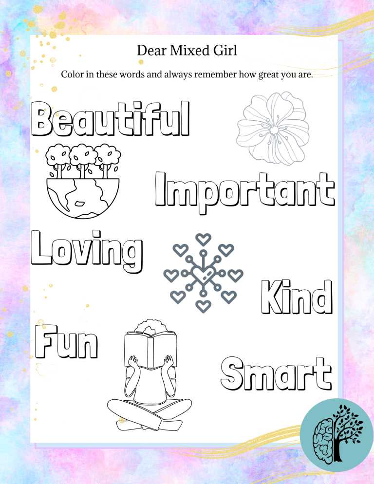 Colorful Page with Kind Descriptive Words of A Person