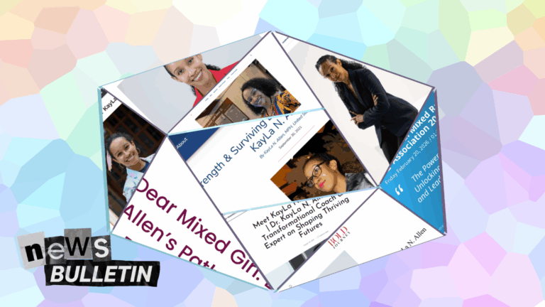 Colorful Background with collage of article headlines
